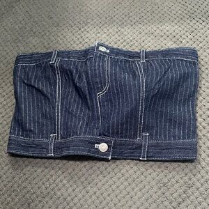 Forever 21 Blue Pinstripe Tube Top